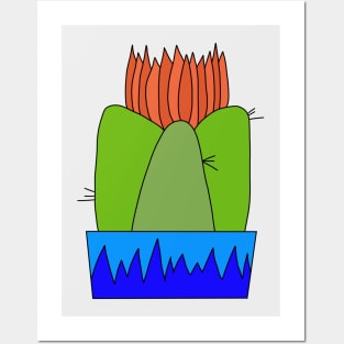 Cute Cactus Design #38: Red Flame Cactus Posters and Art